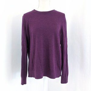 100% Merino wool, Katherine Barclay, XL, Deep purple pullover sweater